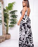 Plus Size Fashion Casual Printed Sling Jumpsuit OM-1577