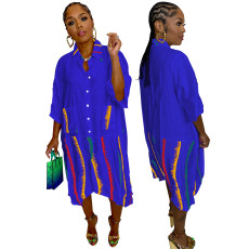 Casual Printed Shirt Dress TE-4580