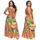 Printed Sleeveless Lace-up Maxi Dress YF-10427