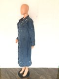 Casual Denim Holes Long Sleeve Holes Long Coats LX-5527