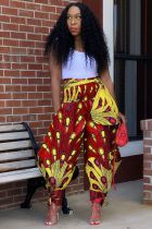 Fashion Print Wide Leg Bandage Pants OMY-11001