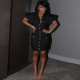 Solid Color Ruffle Sleeve Dress TE-4602