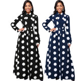 Fashion Print Long Sleeve Maxi Dress SMR-11427