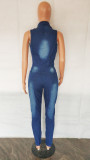Casual Denim Sleeveless Button Jumpsuit LX-6951