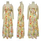 Printed Sleeveless Lace-up Maxi Dress YF-10427