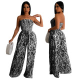 Sexy Printed Wide Leg Jumpsuit YF-10419