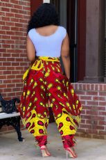 Fashion Print Wide Leg Bandage Pants OMY-11001