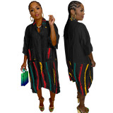Casual Printed Shirt Dress TE-4580