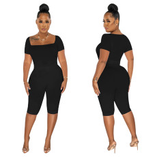 Square Neck Short Sleeve Two Piece Set YF-10396