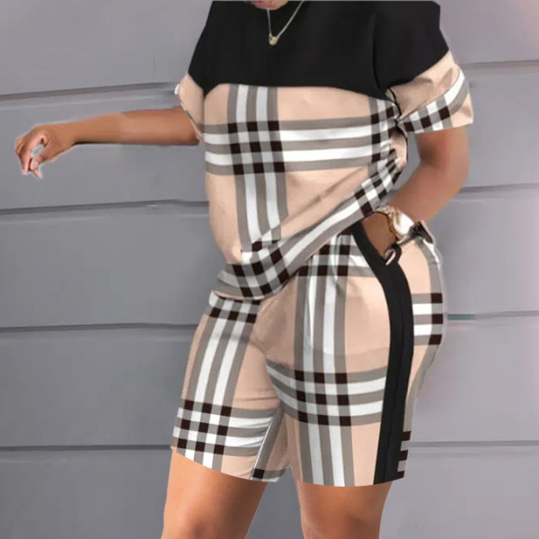 Fashion Short Sleeve Shorts Loose Two Piece Set LSD-83196