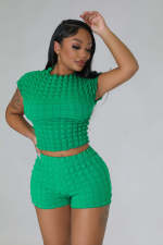 Fashion Casual Sleeveless Top Shorts Two Piece Set NYF-8138