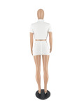 Button Top Mini Skirt Two Piece Set IV-8375