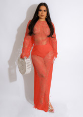 Fashion Sexy Hollow Tassel Maxi Dress NYF-8139