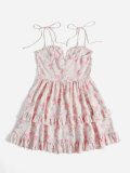 Sexy Ruffles Sling Print Dress FSXF-F389