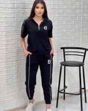 Hooded Embroidery Short Sleeve Two Piece Pant Set GYSF-2805