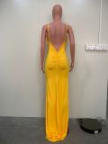 Fashion Sexy Backless Solid Color Maxi Dress ORY-5240