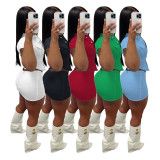 Button Top Mini Skirt Two Piece Set IV-8375