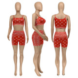 Sexy Print Sling Vest And Shorts Two Piece Set GLF-08072