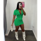 Button Top Mini Skirt Two Piece Set IV-8375