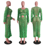Sexy Hollow Sequin Beach Maxi Dress TR-1250