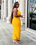 Plus Size Solid Color Sling Jumpsuit WPF-80908