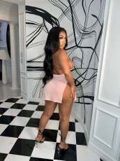 Sexy Backless Split Knits Mini Dress XYF-9230