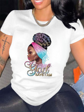 Plus Size Letter Print Casual T Shirt WAF-9000296
