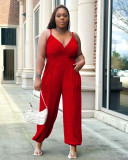 Plus Size Solid Color Sling Jumpsuit WPF-80908