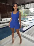 Casual Knits Sleeveless Two Piece Shorts Set YD-8693