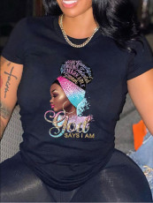 Plus Size Letter Print Casual T Shirt WAF-9000296