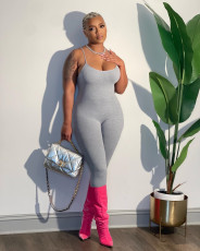 Solid Color Slim Sling Jumpsuit MDF-5361