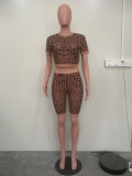 Casual Print Short Sleeve Two Piece Shorts Set ORY-5241