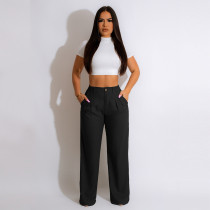 Fashion Solid Color Loose Straight Pants YS-S845