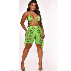Butterfly Print Mesh 2 Piece Set With Underpant ORY-5188-1