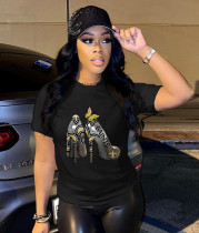 Plus Size High Heels Print T Shirt WAF-9000293