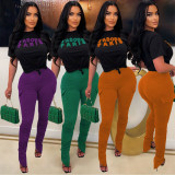 Print T Shirt And Pants Two Piece Set BN-9415