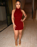 Sexy Backless Split Knits Mini Dress XYF-9230