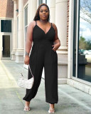 Plus Size Solid Color Sling Jumpsuit WPF-80908