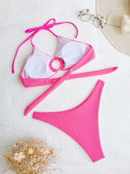 Solid Sexy Lace-Up Swimsuit 2 Piece Set CASF-6545