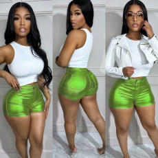 Metallic Candy Color Fashion Shorts BN-9417