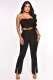 Bow Tie Wrap Chest Vest And Split Micro Flare Pant Set GYLY-10053