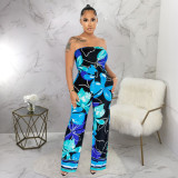 Sexy Tube Top Print Jumpsuit YF-10421