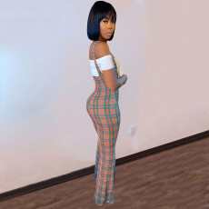 Short Sleeve High Waisted Plaid Two Piece Set GLF-08136