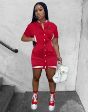 Casual Sport Short Sleeve Baseball Dress XMF-256