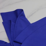Fashion Solid Color Slim Ruffle Midi DressGYLY-10034