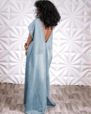 Loose Deep V Backless Maxi Dress MEM-88475