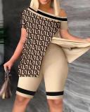 Plus Size Printed Casual Two Piece Set GSRX-9026