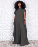 Loose Deep V Backless Maxi Dress MEM-88475