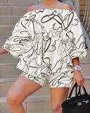 Plus Size Fashion Print Two Piece Set GSRX-9020