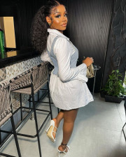 Flared Sleeve Vest And Shirt Dress 2 Piece Set MEM-88474